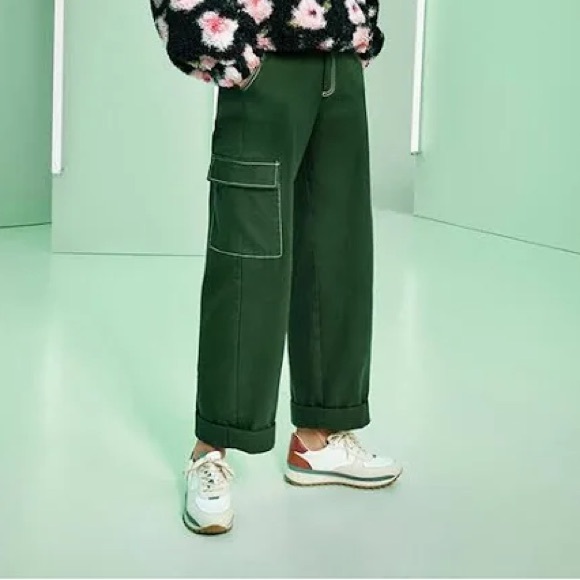 Sandy Liang for Target Green Mid-Rise Straight Leg Pocket Cargo Pant - Picture 1 of 3